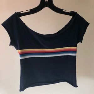 Brandy Melville off the shoulder rainbow top